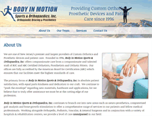 Tablet Screenshot of bodyinmotionortho.com